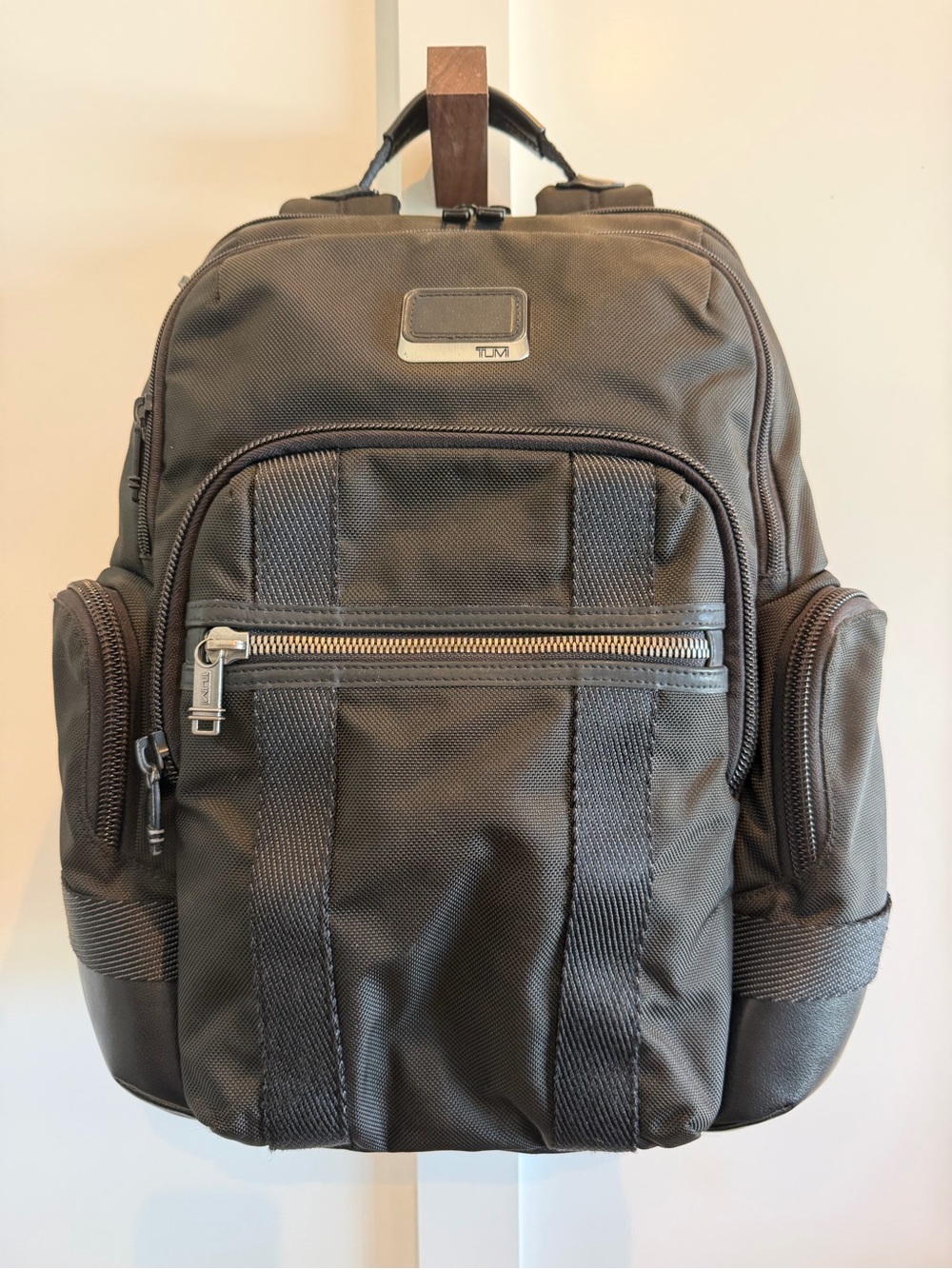 Tumi Black Men's Commuter Backpack with Front Zipper Pocket